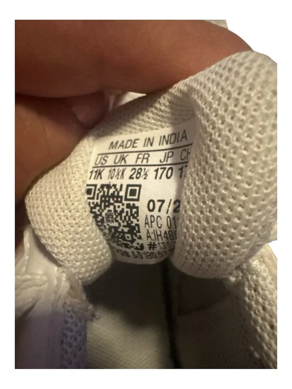 adidas Kids White Sneakers with Light Pink Stripes